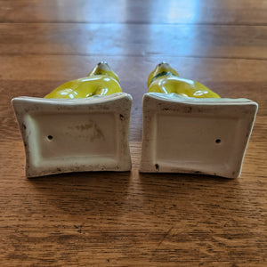 Rare Pair Staffordshire Pottery Cats Vintage