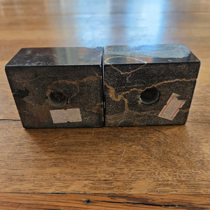 Pair of Bronze Penguins on Marble Base Figures Vintage Art Deco