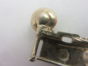 Pearl Flash Photo Camera Sterling Silver Charm or Pendant Vintage c1960