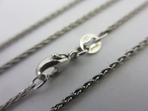 Platinum Spiga / Wheat Link Chain Necklace 40.8 cm / 16" Vintage