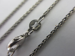Platinum Spiga / Wheat Link Chain Necklace 40.8 cm / 16" Vintage
