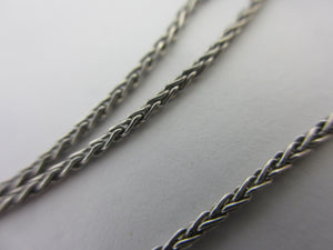Platinum Spiga / Wheat Link Chain Necklace 40.8 cm / 16" Vintage