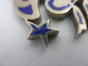 Aries the Ram Sterling Silver & Enamel Pendant Vintage c1950