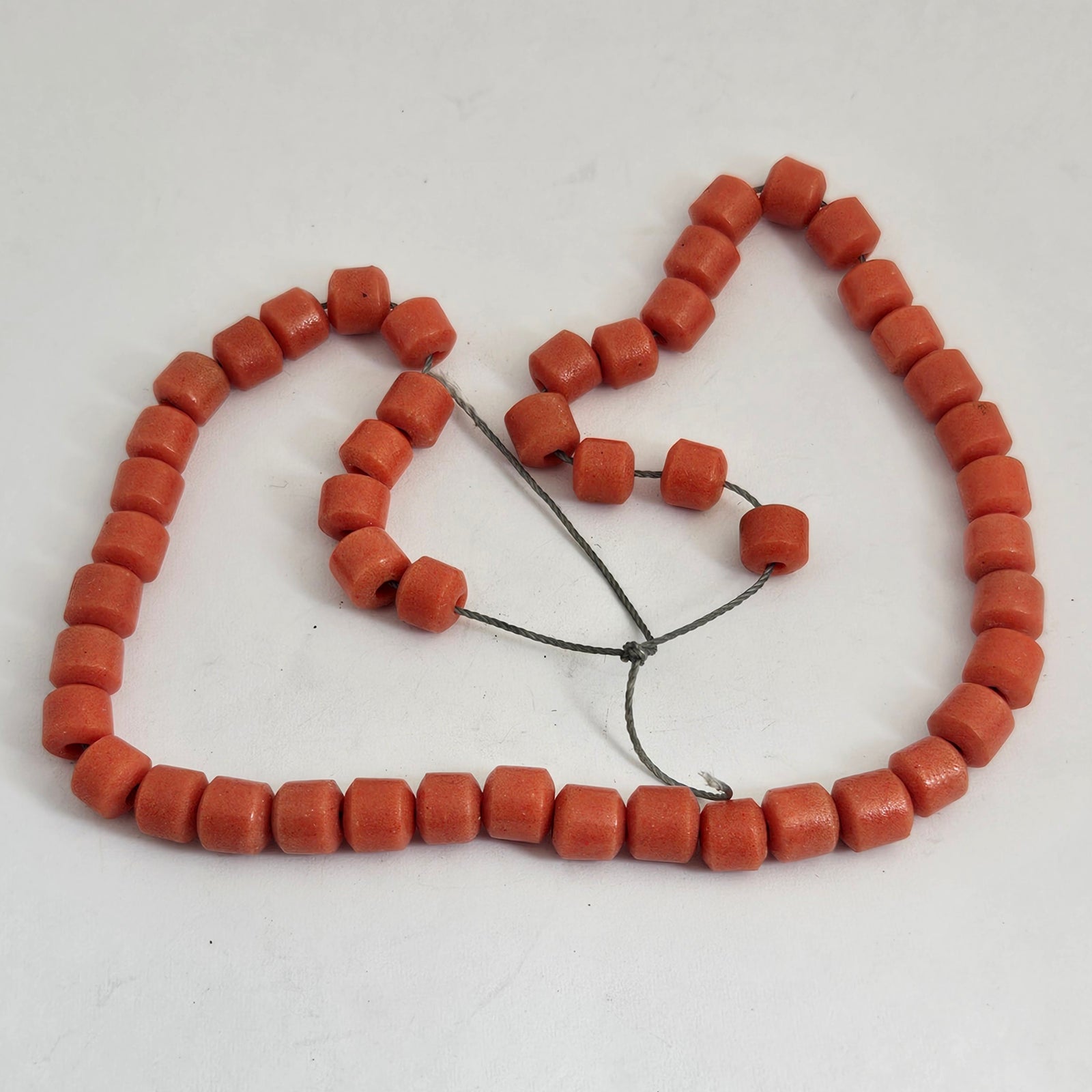 Real Coral Bead Necklace Vintage Art Deco