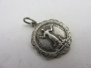 Religious Madonna 930 Grade Silver Pendant Vintage Art Deco c1920