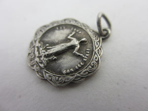 Religious Madonna 930 Grade Silver Pendant Vintage Art Deco c1920