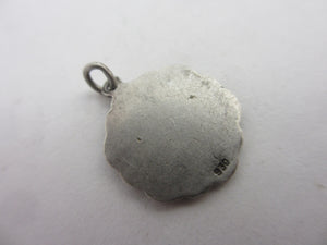 Religious Madonna 930 Grade Silver Pendant Vintage Art Deco c1920