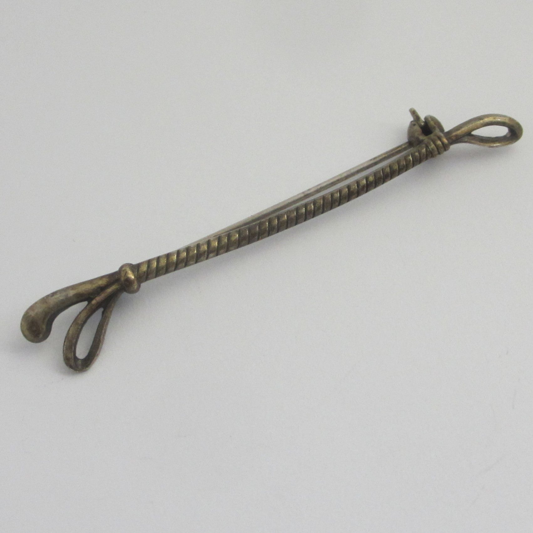 Riding Crop Sterling Silver Brooch Pin Vintage Art Deco c1920