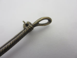 Riding Crop Sterling Silver Brooch Pin Vintage Art Deco c1920