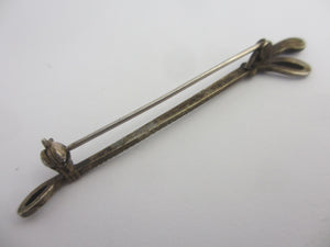 Riding Crop Sterling Silver Brooch Pin Vintage Art Deco c1920