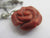 Carved Coral Rose Flower Pendant Necklace Vintage Art Deco c1920