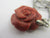 Carved Coral Rose Flower Pendant Necklace Vintage Art Deco c1920