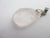 Rose Quartz Agate Lucky Bean Pendant Vintage Art Deco c1920