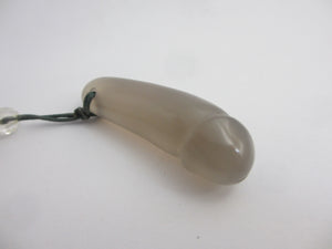 Rose Quartz Agate Male Phallus Pendant Fob Vintage Art Deco