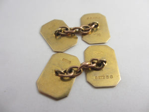 Sapphire Spinel 9k Gold Cufflinks Vintage 1953