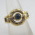 Cabochon Sapphire Spinel and Diamond 18k Gold Ring Vintage c1980 Size UK J+