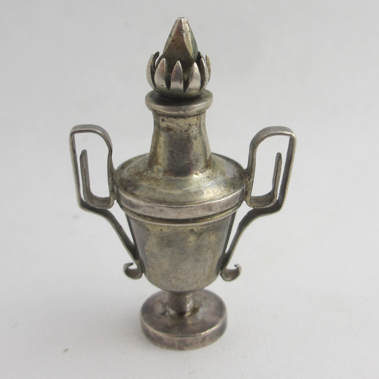 Sterling Silver Urn or Vase Scent Bottle Pendant Vintage Art Deco