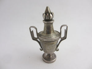 Sterling Silver Urn or Vase Scent Bottle Pendant Vintage Art Deco