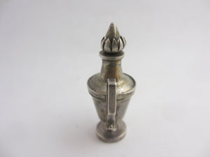 Sterling Silver Urn or Vase Scent Bottle Pendant Vintage Art Deco