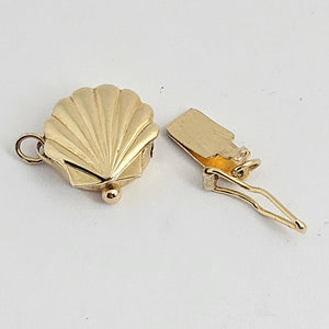 Sea Shell 14k Gold Necklace Bracelet Clasp Findings Vintage c1950