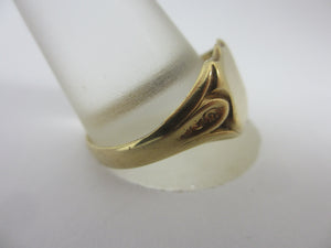 Shield Signet Ring in 9k Gold Vintage 1960