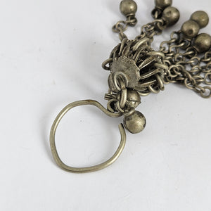 Silver Bell Tassel Pendant Vintage Art Deco c1920