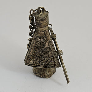 Silver Scent Bottle or Eye Kohl Bottle Vintage Art Deco