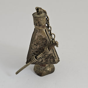 Silver Scent Bottle or Eye Kohl Bottle Vintage Art Deco