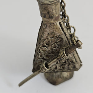 Silver Scent Bottle or Eye Kohl Bottle Vintage Art Deco
