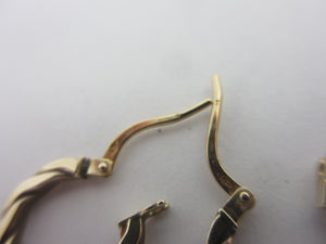 Sleeper Hoop Earrings 9k Gold Vintage c1980