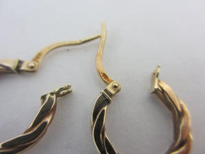 Sleeper Hoop Earrings 9k Gold Vintage c1980