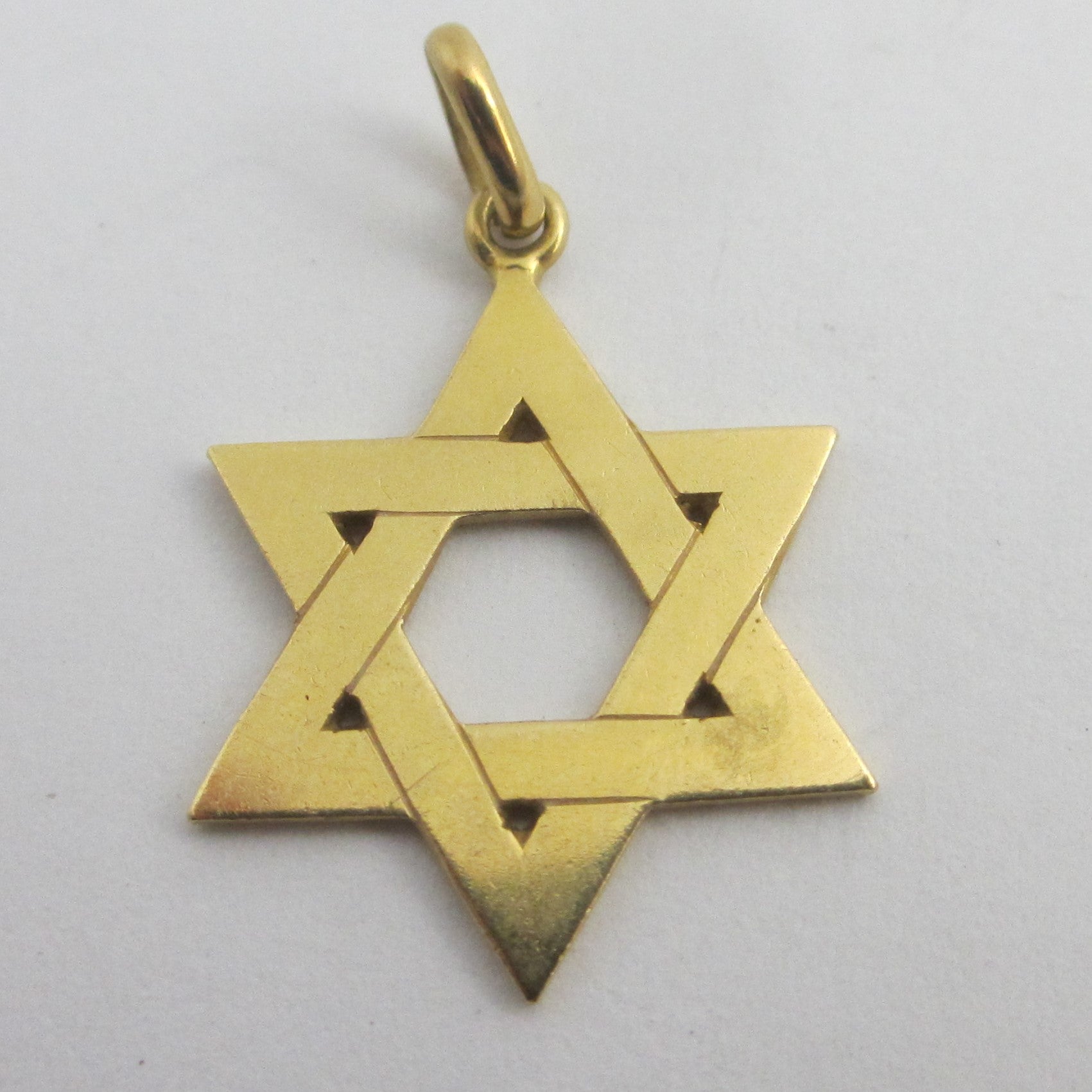 Star of David 18k Gold Pendant or Charm Vintage Art Deco c1920