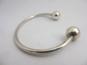 Sterling Silver Ball Ends Bangle Bracelet Vintage English Hallmark