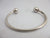 Sterling Silver Ball Ends Bangle Bracelet Vintage English Hallmark