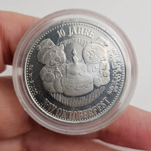 10th Anniversary Oktoberfest Sterling Silver Coin Vintage 1978
