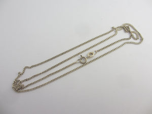 Fine Curb Link Sterling Silver Chain Necklace 45.8cm / 18.0" Vintage c1980