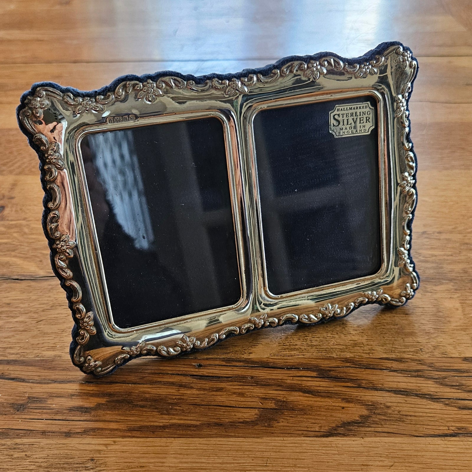 Double Photo Picture Frame in Sterling Silver Vintage