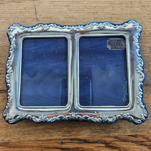 Double Photo Picture Frame in Sterling Silver Vintage