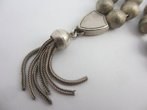 Sterling Silver Prayer Bead Necklace Vintage c1920