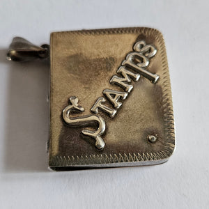 Sterling Silver Stamp Box Fob Pendant Vintage