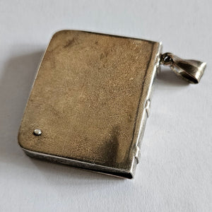 Sterling Silver Stamp Box Fob Pendant Vintage