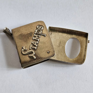 Sterling Silver Stamp Box Fob Pendant Vintage