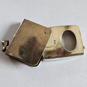 Sterling Silver Stamp Box Fob Pendant Vintage