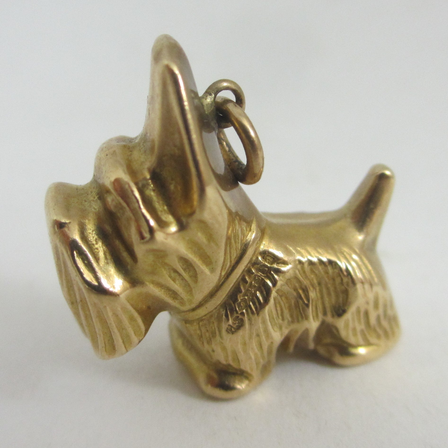 Terrier Dog English 9k Gold Charm or Pendant Vintage 1990