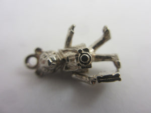 Moving Tourist or Traveller in Sterling Silver Charm or Pendant Vintage c1960
