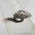 Trilogy Triple Diamond Platinum and 18k Gold Ring Vintage Art Deco c1920 Size UK O+