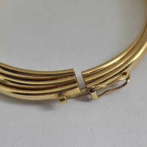 Triple Band 9k Gold Bangle Bracelet Vintage c1980