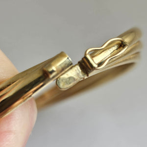 Triple Band 9k Gold Bangle Bracelet Vintage c1980
