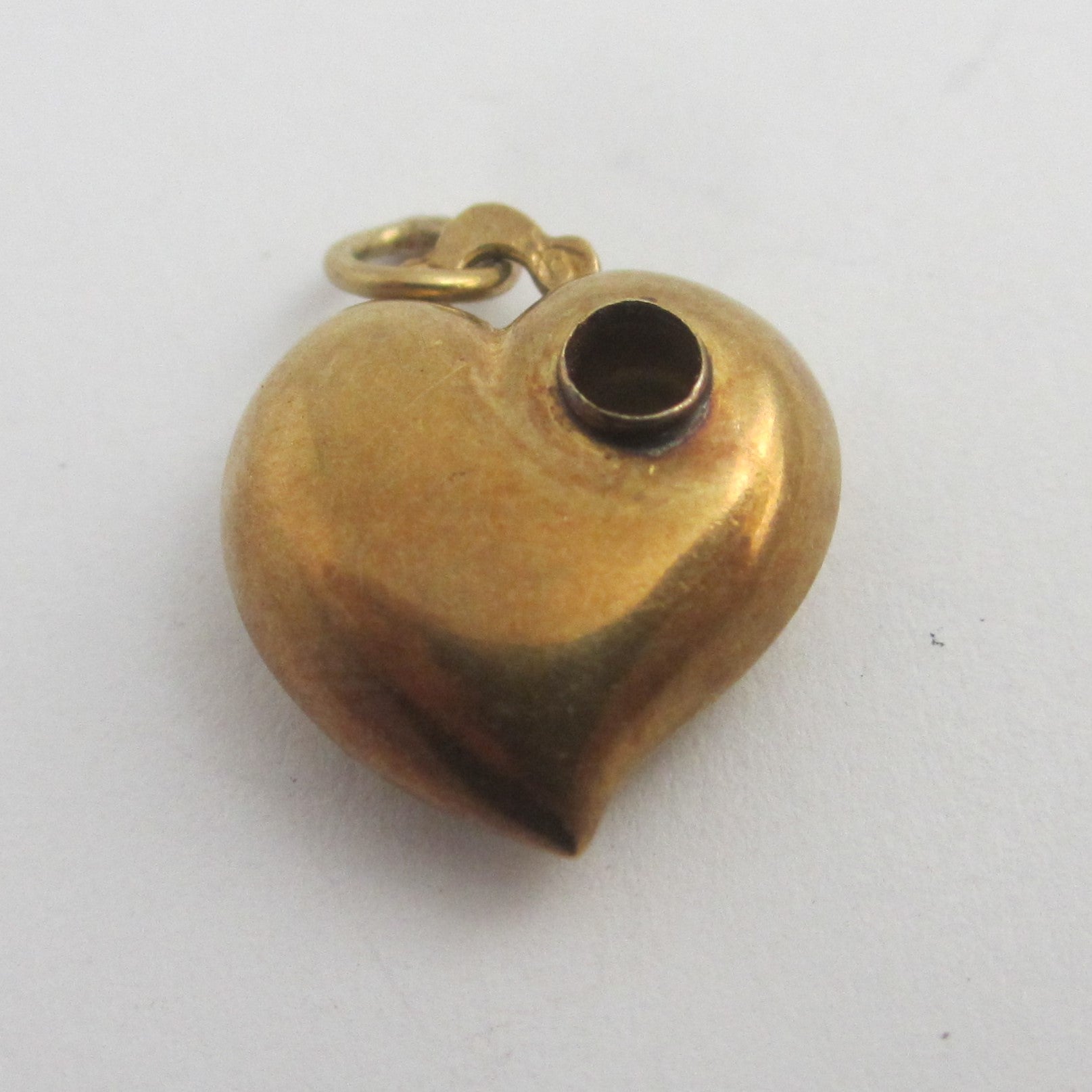 Witches Heart 9k Gold Charm or Pendant Vintage c1950