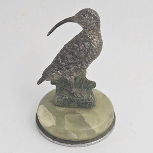 Austrian Cold Painted Bronze Woodcock Bird Menu Holder Vintage Art Deco